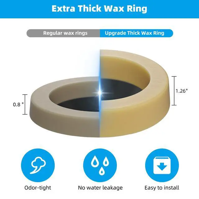 Alt view image 3 of 7 - 2 Pack Toilet Wax Ring, Thick Toilet Bowl Wax Ring Gasket for Toilet Bowl, Polyethylene Flange- Gas, Odor and Watertight Seal, Fits 3-inch and 4-inch Waste Line