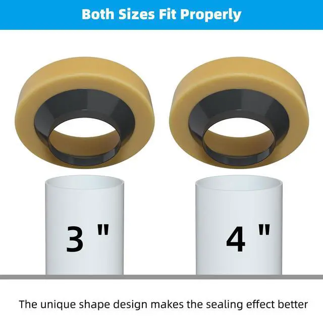 Alt view image 5 of 7 - Toilet Wax Ring, Thick Toilet Bowl Wax Ring Gasket for Toilet Bowl, Polyethylene Flange- Gas, Odor and Watertight Seal, Fits 3-inch and 4-inch Waste Line