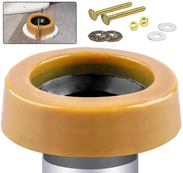 Main image of Extra Thick Toilet Wax Ring Kit with Flange and Bolts for Floor Outlet Toilets New Install or Re-seat, Fits 3-inch or 4-inch Waste Lines