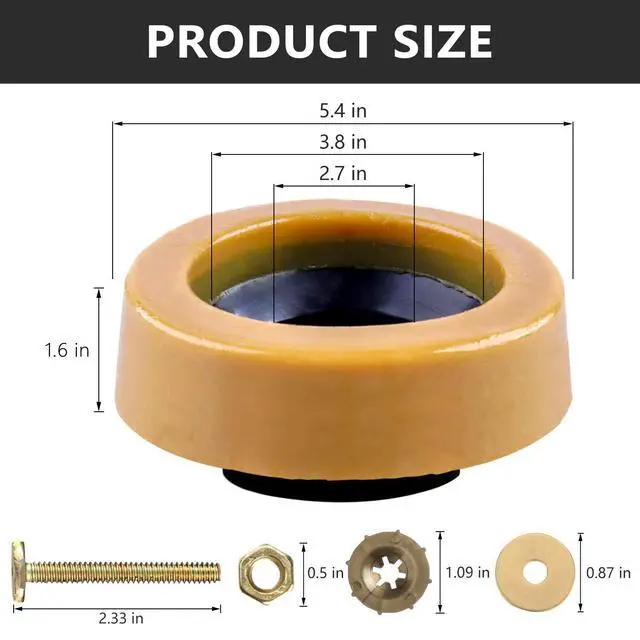 Alt view image 5 of 7 - Extra Thick Toilet Wax Ring Kit with Flange and Bolts for Floor Outlet Toilets New Install or Re-seat, Fits 3-inch or 4-inch Waste Lines