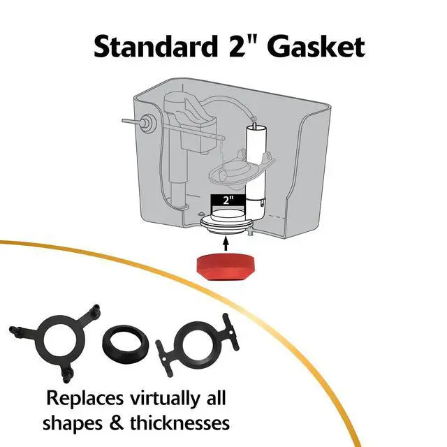 Alt view image 2 of 4 - 463BP Universal Toilet Tank To Bowl Gasket - Fits Most 2-Inch, 2-Piece Toilet Tanks - Made in USA