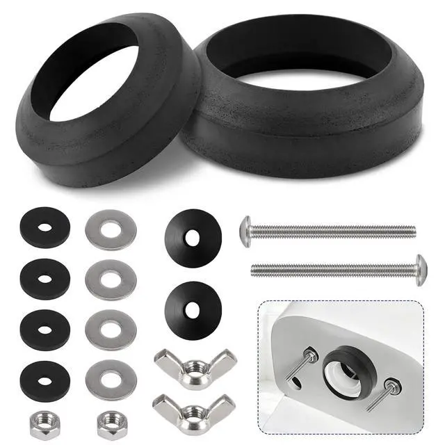 Alt view image 3 of 7 - Universal Toilet Tank Bolts & Rubber Gaskets