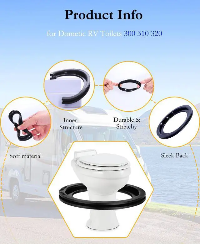 Alt view image 4 of 7 - RV Toilet Seal Replacement 2-Pack for Dometic 300/310/320 Toilets, High-Grade Flush Ball Seal Gasket Kit 385311658 - Durable Rubber, Easy Installation, Fix Leakage & Odor, for Camper/Travel Trailers