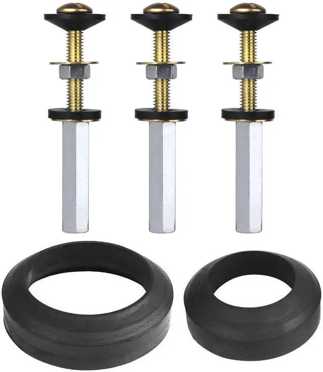 Main image of Toilet Tank to Bowl Gasket Kit with 3 Sets of 304 Stainless Steel Bolts, Includes 2-Inch & 3-Inch Toilet Seal Gaskets, Universal Repair Kit for 2-Piece Toilets, Leak Fix Kit