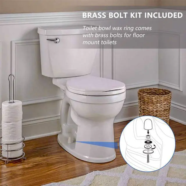 Alt view image 4 of 7 - Toilet Bowl Wax Ring Kit with Flange Bolts, Fits 3 or 4 Inch Lines