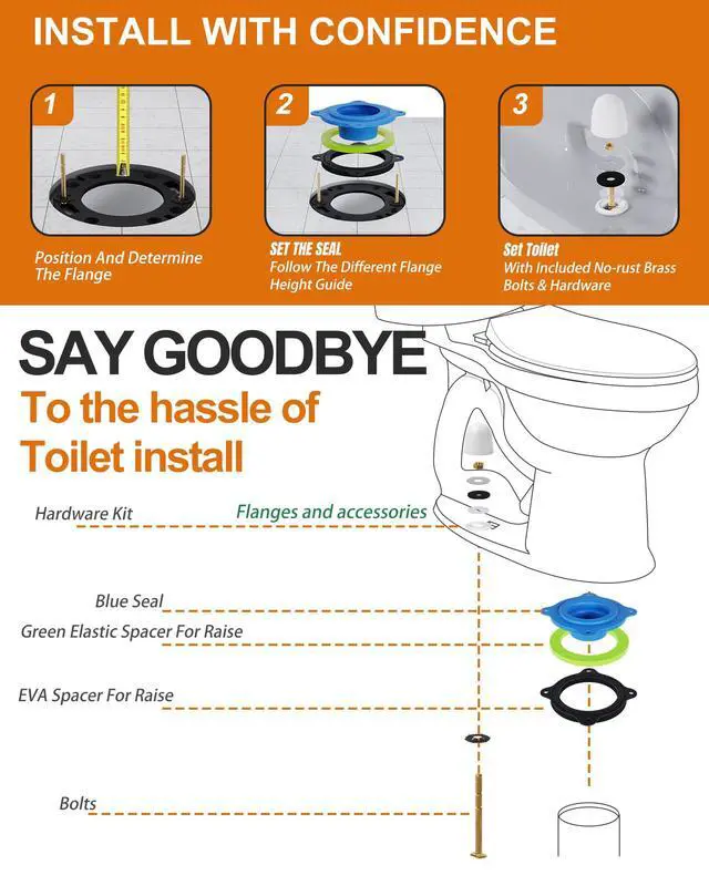 Alt view image 2 of 7 - Elastic Wax Ring Toilet Seal, No Mess Gasket Replacement Repair Kit Install