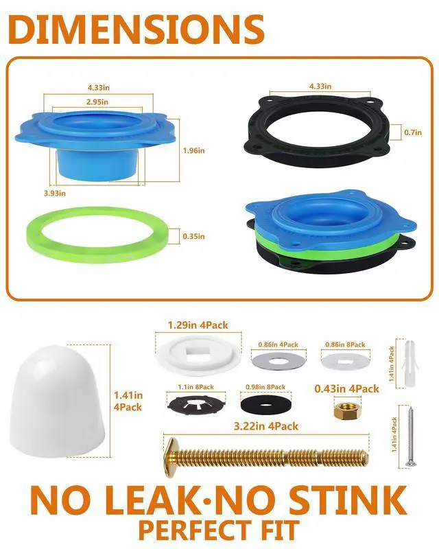 Alt view image 5 of 7 - Elastic Wax Ring Toilet Seal, No Mess Gasket Replacement Repair Kit Install