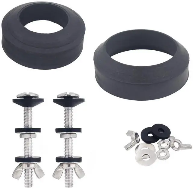 Main image of Universal Toilet Tank To Bowl Gasket,2 Kind Gasket and 2 Sets 5/16*3.15 inch Stainless Steel Heavy Duty Rustproof Bolt Hardware Kit,Fits Most 2-Inch and 3-Inch flush valve opening 2-Piece Toilet Tanks