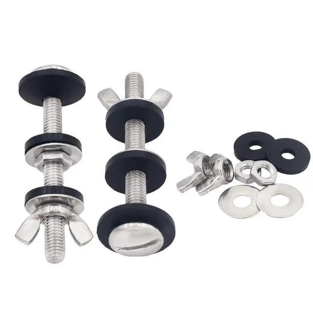 Alt view image 3 of 6 - Universal Toilet Tank To Bowl Gasket,2 Kind Gasket and 2 Sets 5/16*3.15 inch Stainless Steel Heavy Duty Rustproof Bolt Hardware Kit,Fits Most 2-Inch and 3-Inch flush valve opening 2-Piece Toilet Tanks
