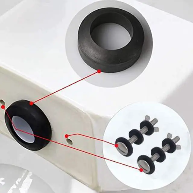 Alt view image 4 of 6 - Universal Toilet Tank To Bowl Gasket,2 Kind Gasket and 2 Sets 5/16*3.15 inch Stainless Steel Heavy Duty Rustproof Bolt Hardware Kit,Fits Most 2-Inch and 3-Inch flush valve opening 2-Piece Toilet Tanks