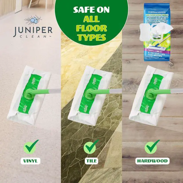 Alt view image 3 of 5 - Wet Floor Wipes, Multi Surface Floor Cleaner Wet Mop Pads Fit Swiffer Sweeper Mop, Fresh Scent & Plant-Based Textured Cloth Trap Absorb Dirt, 20 Count (Pack of 1)