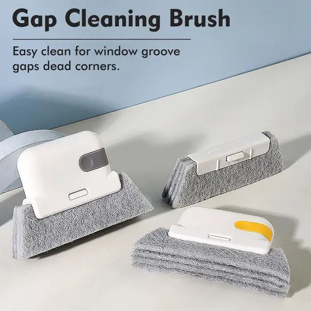 Alt view image 2 of 4 - 2pcs Window Cleaning Brush,Multifucation Groove Cleaning Brush for Household Use, 3-in-1 Window Sliding Door Track Cleaner, Sill, Tile Lines, Shutter, Car Vents, Keyboard, Small Spaces Clean Kit