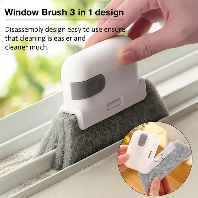 Alt view image 6 of 6 - Window Cleaning Brush,Multifucation Groove Cleaning Brush for Household Use, 3 in 1 Window Sliding Door Track Cleaner, Sill, Tile Lines, Shutter, Car Vents, Keyboard, Small Spaces Clean Kit