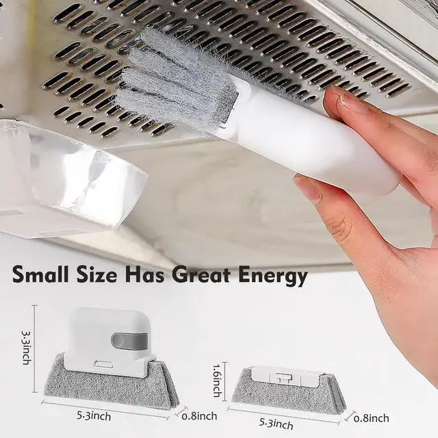 Main image of 2pcs Window Cleaning Brush,Multifucation Groove Cleaning Brush for Household Use, 3-in-1 Window Sliding Door Track Cleaner, Sill, Tile Lines, Shutter, Car Vents, Keyboard, Small Spaces Clean Kit