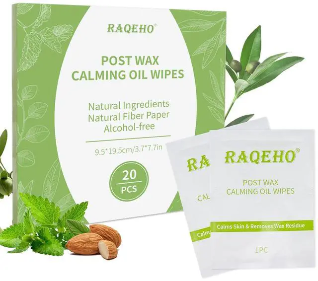 Main image of 20PCS Post Wax Wipes - After Waxing Calming Oil Wipes Post Wax Care for Body Facial Waxing Remover Aftercare Product for Hair Removal After Wax Care Remove Residue Waxing Aftercare Supplies