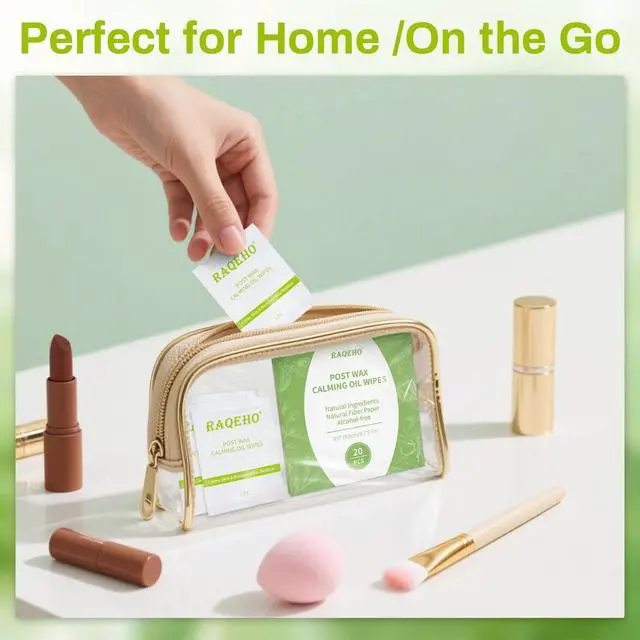 Alt view image 7 of 7 - 20PCS Post Wax Wipes - After Waxing Calming Oil Wipes Post Wax Care for Body Facial Waxing Remover Aftercare Product for Hair Removal After Wax Care Remove Residue Waxing Aftercare Supplies