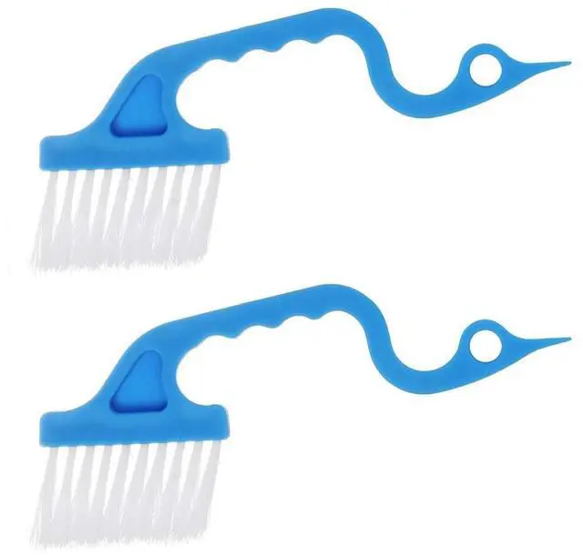 Main image of 2pcs Hand-held Groove Gap Cleaning Tools Door Window Track Kitchen Cleaning Brushes (Sky Blue)