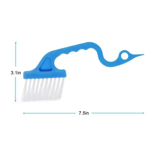 Alt view image 3 of 5 - 2pcs Hand-held Groove Gap Cleaning Tools Door Window Track Kitchen Cleaning Brushes (Sky Blue)