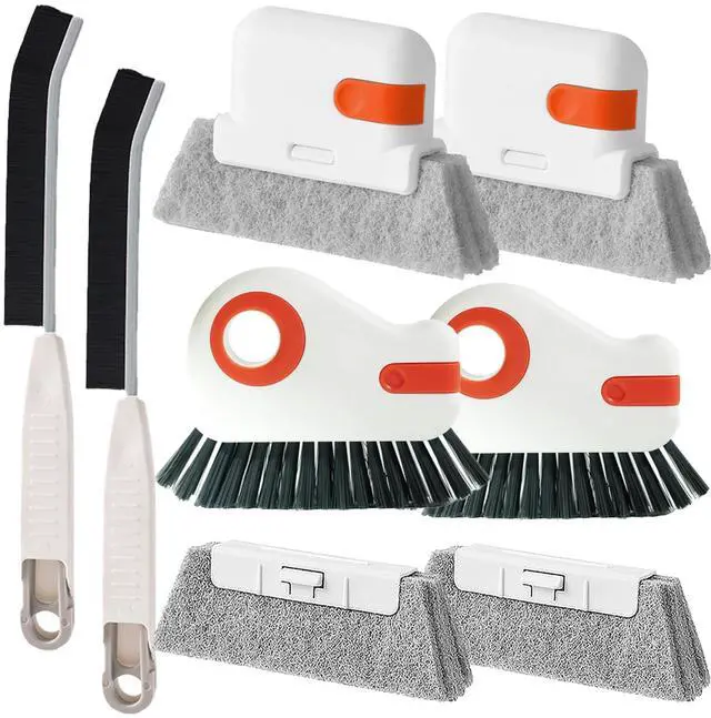Main image of Window Sill Cleaner Tool - Hard Bristle Crevice Cleaning Brush, Multifunctional Gap Scrub Brush, Window, Home Essentials, Bathroom Cleaner Tools for Household Use, Kitchen - 8PCS