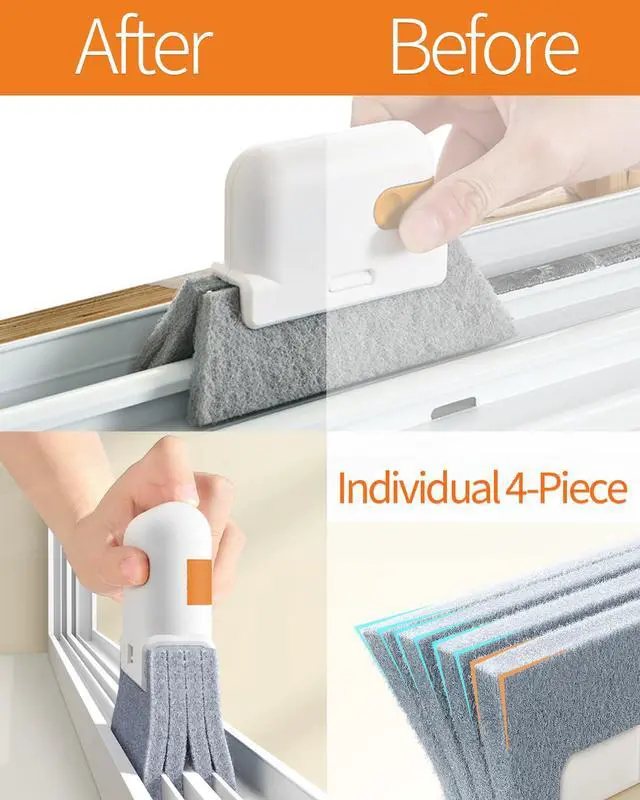 Alt view image 4 of 4 - Window Sill Cleaner Tool - Hard Bristle Crevice Cleaning Brush, Multifunctional Gap Scrub Brush, Window, Home Essentials, Bathroom Cleaner Tools for Household Use, Kitchen - 8PCS
