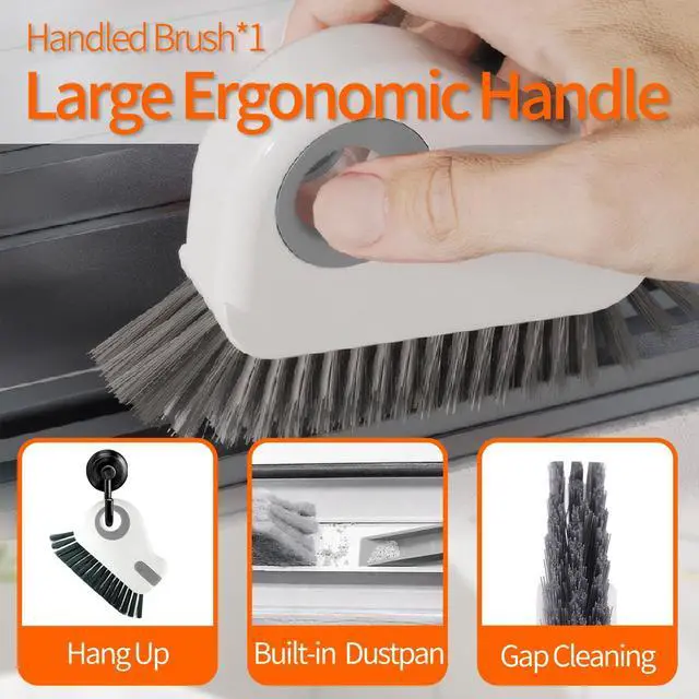 Alt view image 2 of 7 - 13Pcs Crevice Cleaning Brush Set, Window Groove Cleaning Brush Kit Hard Bristle for Sliding Door, Sill, Tile Lines, Shutter, Corner, Grout, Sink