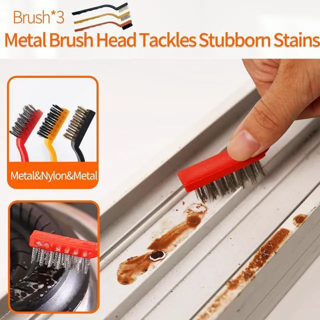 Alt view image 7 of 7 - Window Track Cleaner Tools Set - 14 Pcs Window Groove Cleaning Brush Kit, Crevice Cleaning Brush for Sliding Door, Shutter, Sill, Tile Lines, Sink