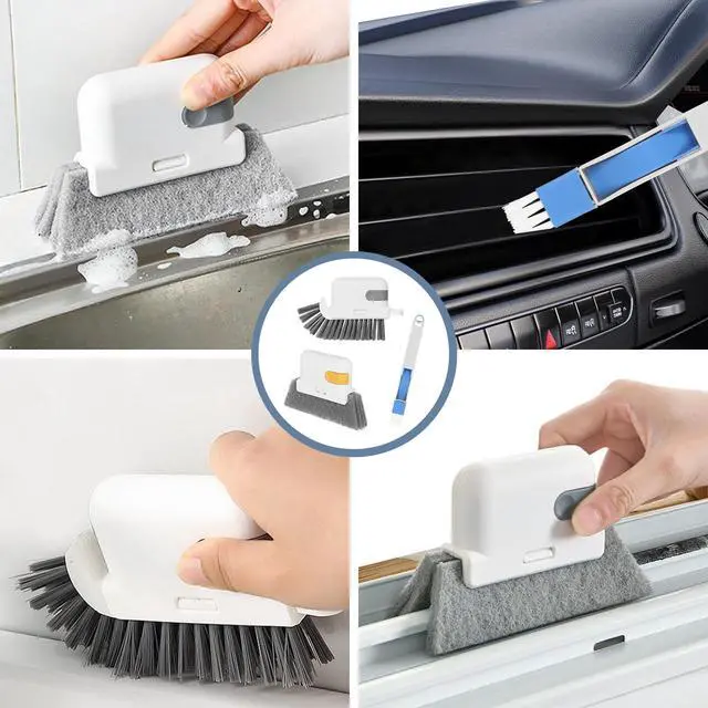 Alt view image 7 of 7 - 15 Pcs Window Groove Cleaning Brush Tool, Door Window Track Cleaner Groove Gap Cleaning Tools Crevice Cleaning Brush Gap Scrub Brush for Shutter Sliding Door Keyboard Tile Lines Sill Car Vents