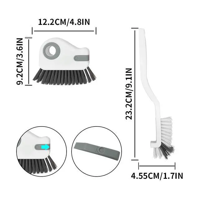 Alt view image 4 of 7 - 2pcs 2 in 1 Groove Crevice Cleaning Brush Window Track Cleaning Tools,Multifunction Grout Cleaner Tool Crevice Cleaning Brush with Hidden Scraper for Sliding Door Track,Window Sill,Window Seal