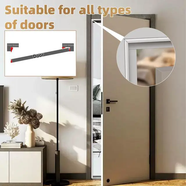 Alt view image 5 of 7 - 118 Wedge-Shape Foam Window Weather Stripping Door Seal Strip,Soundproofing Frame Winter Insulation Tape for Exterior Front Door,Noise Cancelling Window Inserts,Door Gap Filler Light Blocker,White