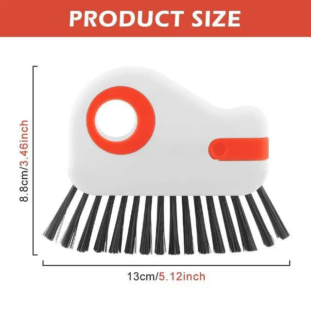 Alt view image 2 of 7 - 2Pcs 2 in 1 Groove Cleaning Brush, Window Track Cleaning Tools with Hidden Scraper, Multifunctional Hard Bristle Grip Brush for Sliding Door Track, Window Sill