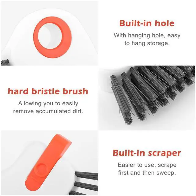 Alt view image 4 of 7 - 2Pcs 2 in 1 Groove Cleaning Brush, Window Track Cleaning Tools with Hidden Scraper, Multifunctional Hard Bristle Grip Brush for Sliding Door Track, Window Sill