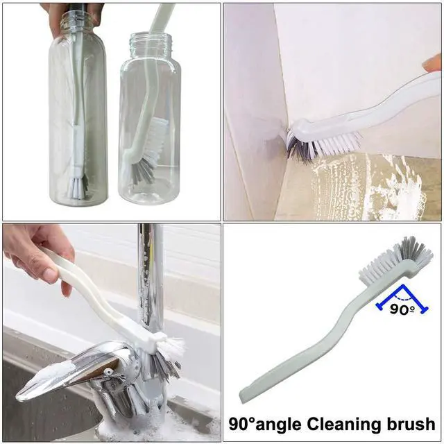Alt view image 2 of 7 - 5Pcs Crevice Cleaning Brush Set, Hard Bristle Grout Brush for Window Track, Tile Lines, Sink Corners, Small Gaps, Bottles & Blinds
