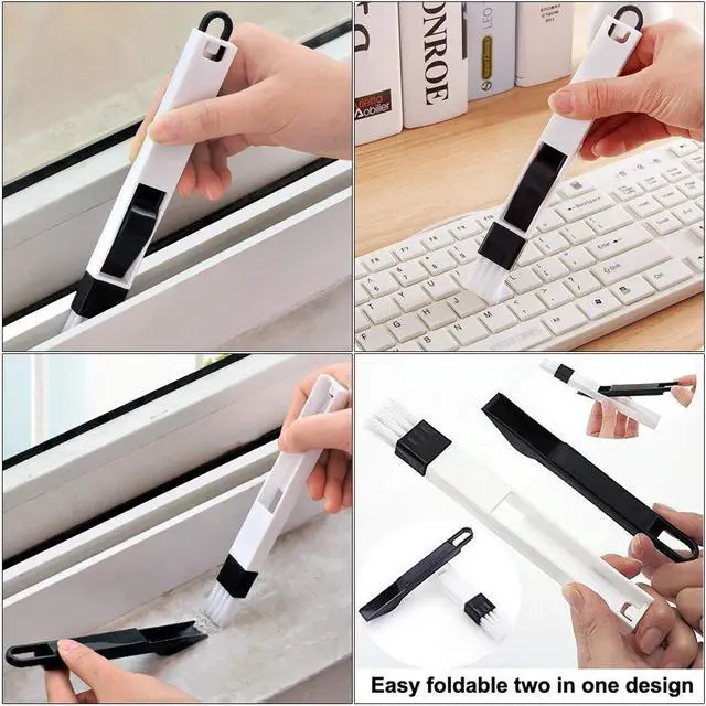 Alt view image 4 of 7 - 5Pcs Crevice Cleaning Brush Set, Hard Bristle Grout Brush for Window Track, Tile Lines, Sink Corners, Small Gaps, Bottles & Blinds