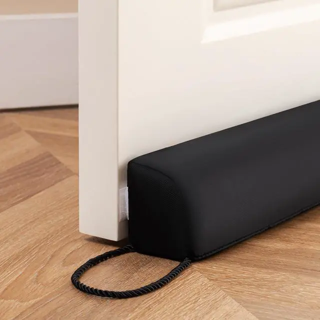 Main image of Water Resistant Door Draft Stopper Blocks Hot and Cold Air with Removable Washable Cover for Bottom of Door, All-Season Seal for Wind, Door Sweep for Gaps Up to 3", Home Essentials, 36", Black