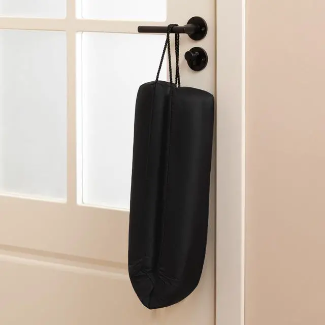 Alt view image 4 of 7 - Water Resistant Door Draft Stopper Blocks Hot and Cold Air with Removable Washable Cover for Bottom of Door, All-Season Seal for Wind, Door Sweep for Gaps Up to 3", Home Essentials, 36", Black
