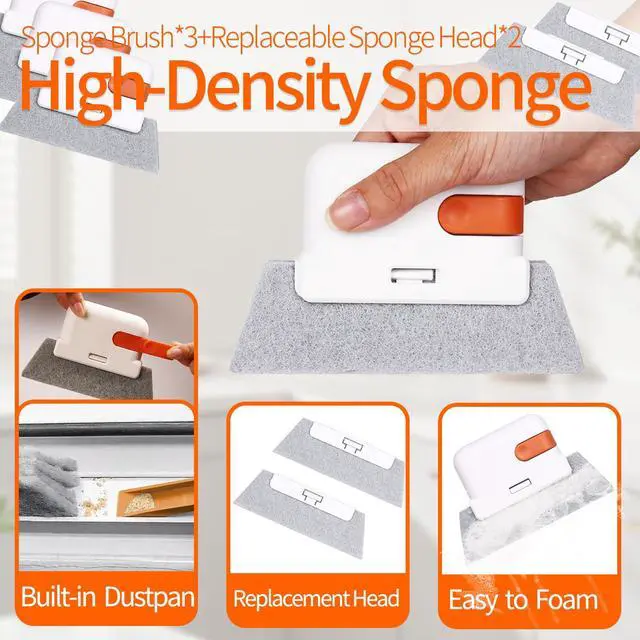 Alt view image 3 of 7 - Window Track Cleaner Tools Set - 14 Pcs Window Groove Cleaning Brush Kit, Crevice Cleaning Brush for Sliding Door, Shutter, Sill, Tile Lines, Sink