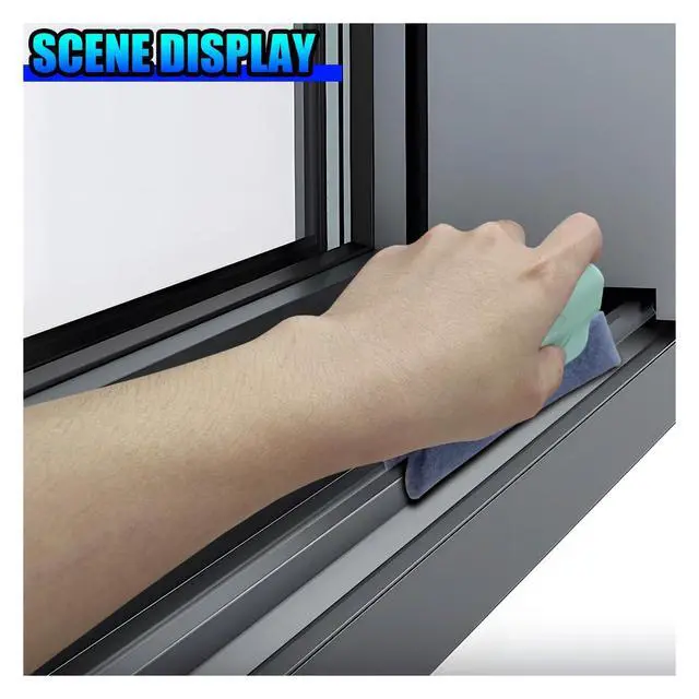 Alt view image 4 of 6 - 2PCS Magic Window Track Cleaner, Window Groove Cleaning Brush Tools Set, Hand-held Window Track Cleaner, Vehicle Clean Accessory for Sliding Door, Sill, Tile Lines, Shutter, Car Vents (GN&PK)