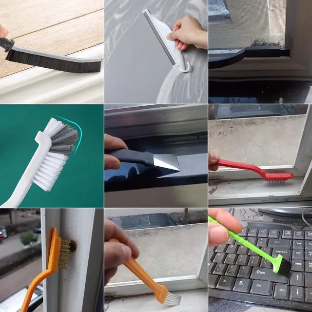 Alt view image 5 of 6 - 21Pcs Small Cleaning Brush for Car Glass & Gap Crevice Cleaning - Window/Door Tracks, Bathroom Sink, Mirrors, Window Sills, Sliding Doors, Shower Door Tracks