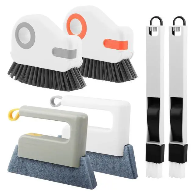 Alt view image 2 of 7 - 6Pcs Window Track Cleaner with Hard Bristle Brush & Scraper, 2-in-1 Groove Cleaning Tool for Sliding Door Tracks, Window Sills, and Seal Crevices