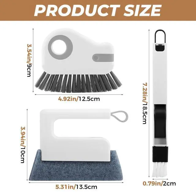 Alt view image 4 of 7 - 6Pcs Window Track Cleaner with Hard Bristle Brush & Scraper, 2-in-1 Groove Cleaning Tool for Sliding Door Tracks, Window Sills, and Seal Crevices