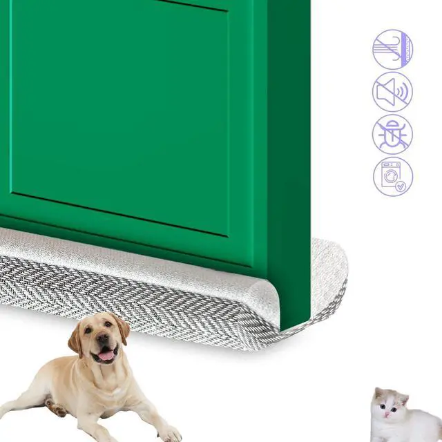 Main image of Door Draft Stopper, Pure Cotton Soundproof Door Sweep for Interior and Window, Twin Door Sweep Weather Stripping Blocker Guard, 21-42 inch Adjustable Under Door Draft Stoppers, Machine-Washable
