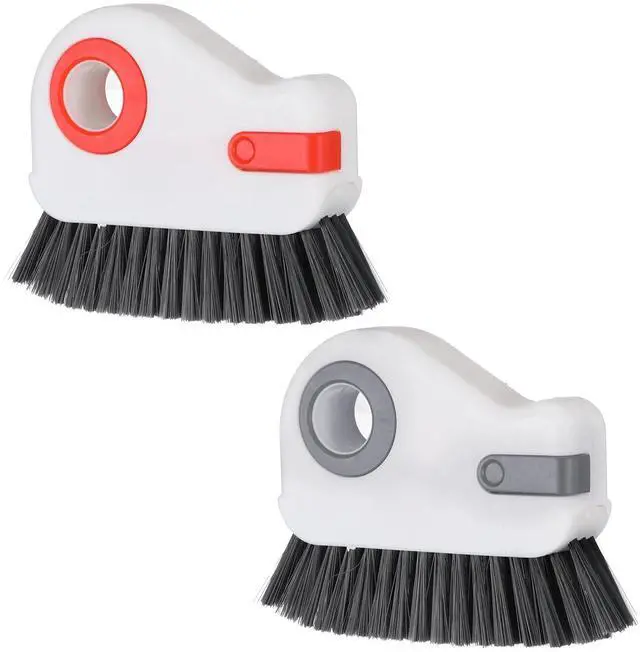 Main image of 2 PCS Groove Cleaning Brush 2 in 1 Window Track Cleaning Tool Crevice Cleanings Brush Multifunction Hard Bristle with Hidden Scraper Grout Cleaner Grip Brushes for Slid Door Track Window Sill