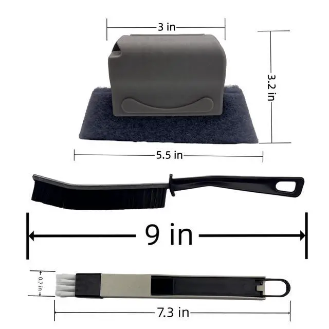Alt view image 2 of 7 - Window Track Cleaning Tool Set, 4Pcs Washable Sponge Brushes with Corner Scraper & Detachable Head, Deep Clean for Window Grooves, Sliding Doors, Tile Grout, Air Vents & Keyboard Gaps