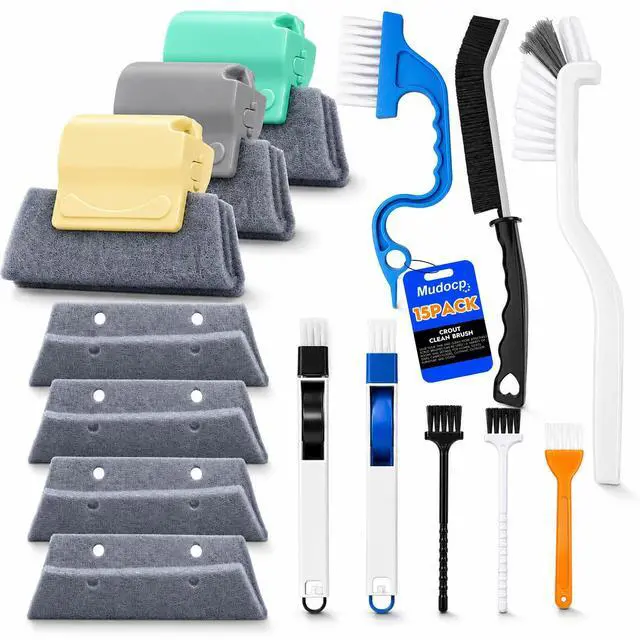 Main image of Window Track Cleaning Tools, 15 Pcs Sill Cleaner Brush for Window/Door Tracks, Sliding Doors, Tile Lines, AC Vents & Keyboards