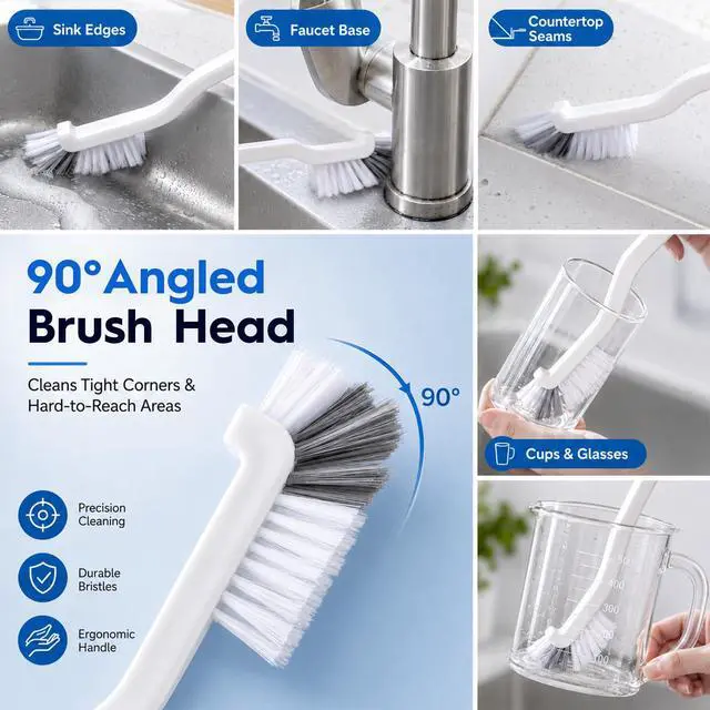 Alt view image 5 of 7 - Window Track Cleaning Tools, 15 Pcs Sill Cleaner Brush for Window/Door Tracks, Sliding Doors, Tile Lines, AC Vents & Keyboards