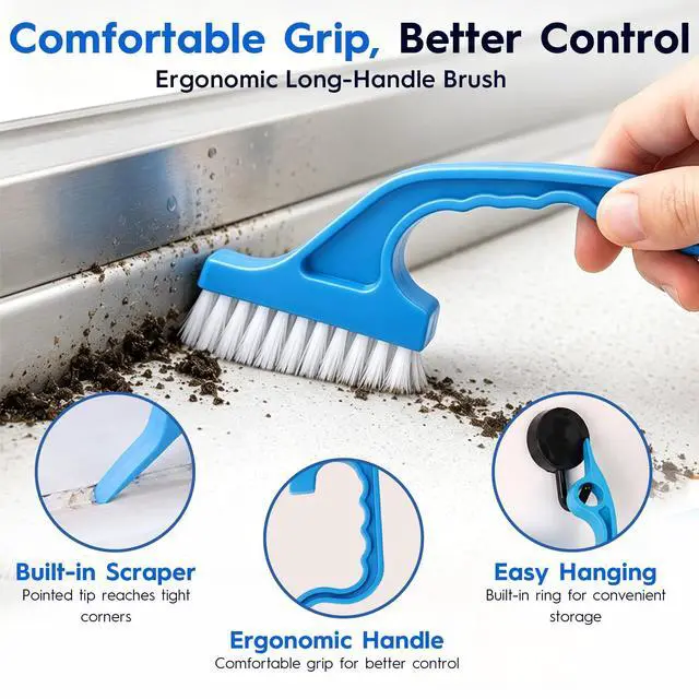 Alt view image 4 of 7 - Window Track Cleaning Tools, 15 Pcs Sill Cleaner Brush for Window/Door Tracks, Sliding Doors, Tile Lines, AC Vents & Keyboards