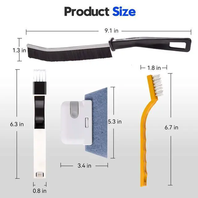 Alt view image 3 of 7 - Window Track Cleaner Tools Set, 14 PCS Window Groove Cleaning Brush Kit for for Sliding Door, Window Sill, Shutter, Car Vents