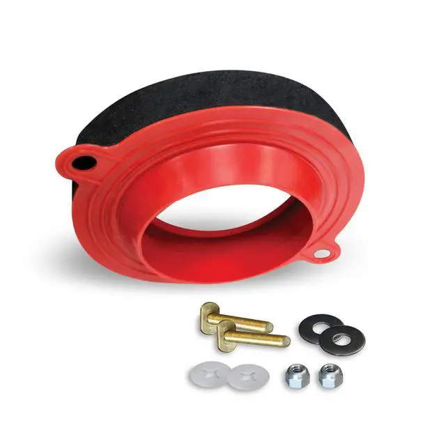 Alt view image 6 of 6 - 6000BP Universal Toilet WaxFree Seal with Hardware - Toilet Installation Made Easy - Made in USA , Red