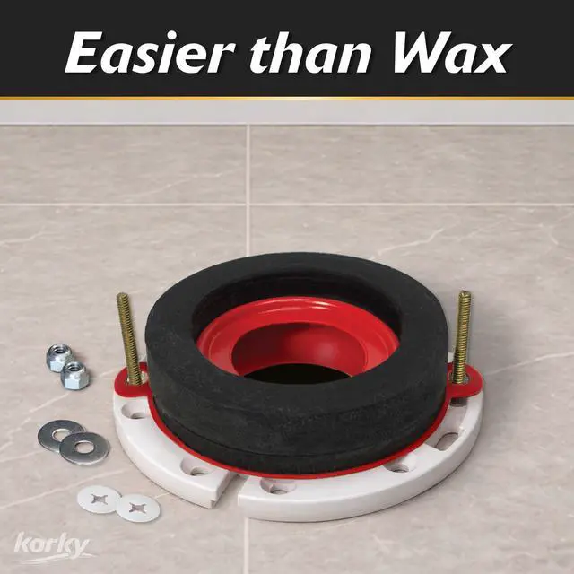 Alt view image 5 of 6 - 6000BP Universal Toilet WaxFree Seal with Hardware - Toilet Installation Made Easy - Made in USA , Red
