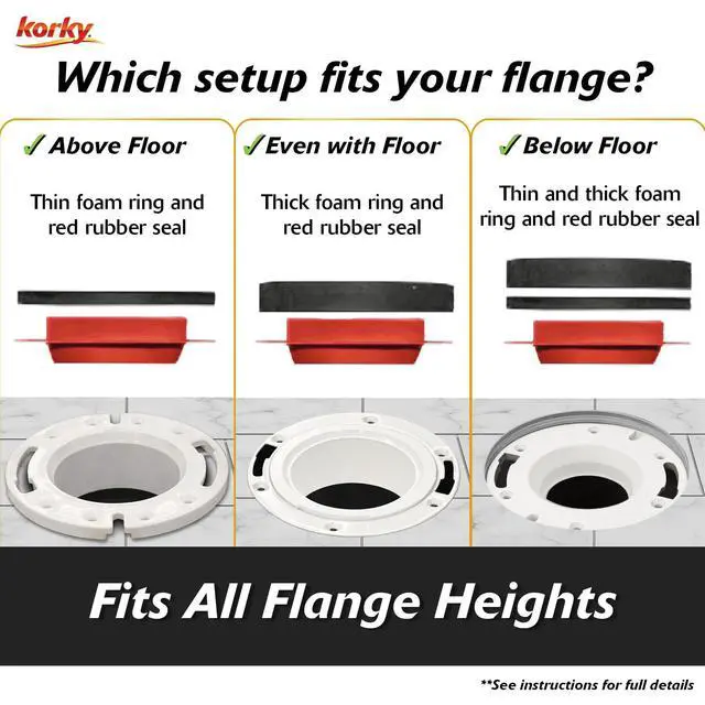 Alt view image 3 of 6 - 6000BP Universal Toilet WaxFree Seal with Hardware - Toilet Installation Made Easy - Made in USA , Red